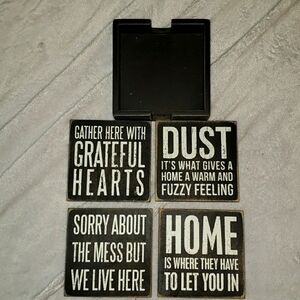 NWT- Brand New Set of 4 Coasters with Holder